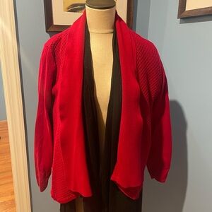 Women's Red Open-Front Sweater